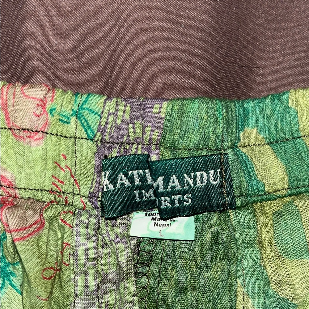 Patchwork Lime Green Lightweight Shorts - image 3